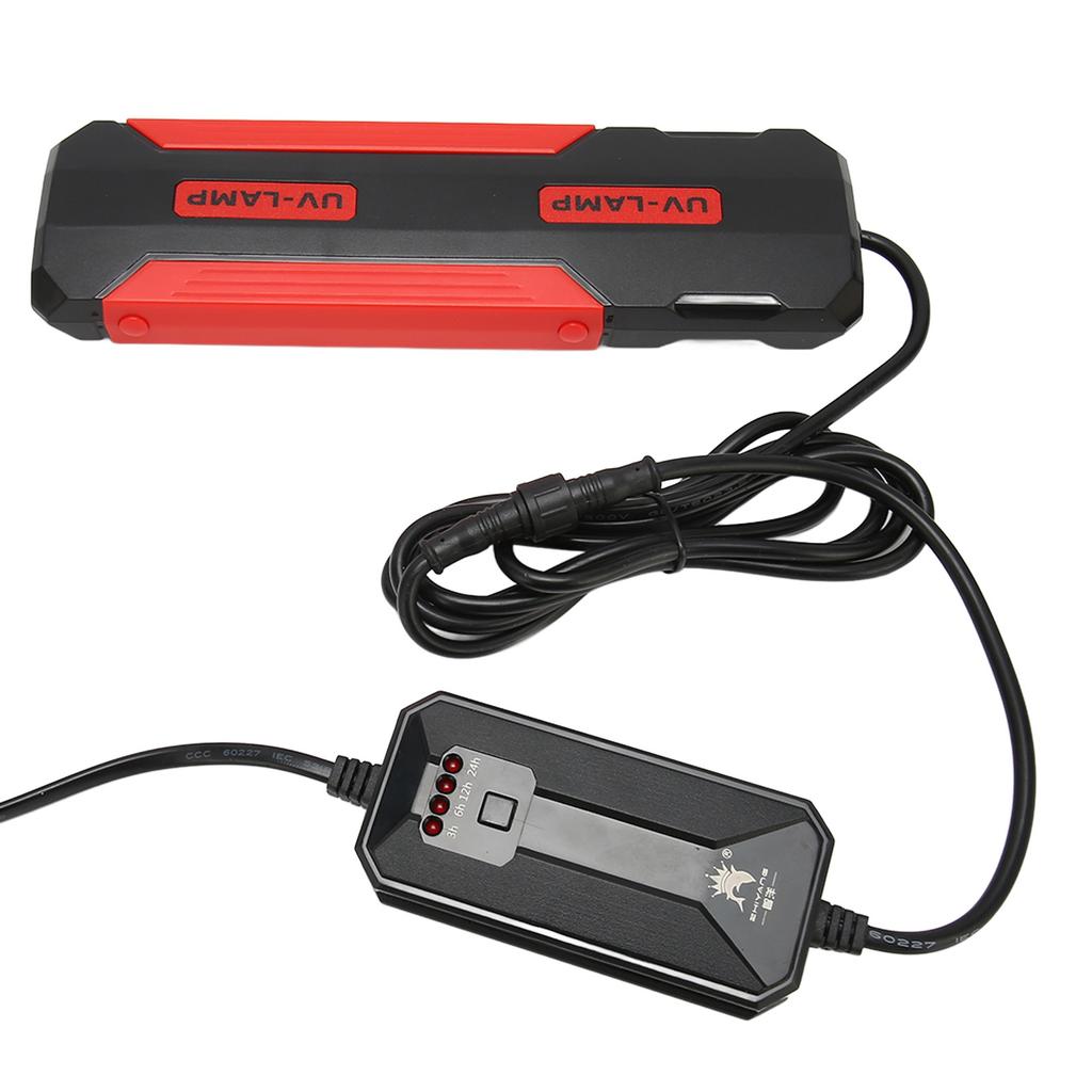 9W akvarijní UV lampa, odnímatelná zadní strana, sterilizační 180 stupňů, čisté akvarijní světlo s inteligentním časovačem