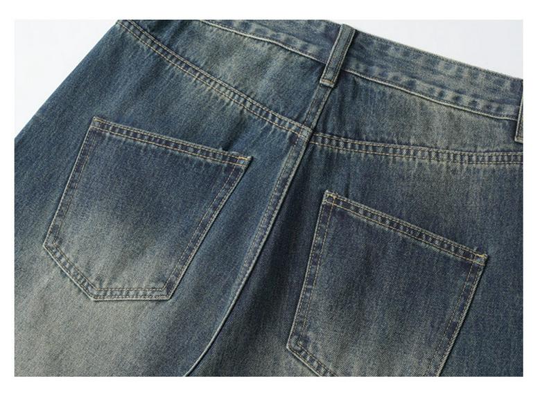 Dámské retro modré džíny s vysokým pasem a širokými nohavicemi - Všestranné, volný střih, podzimní móda.