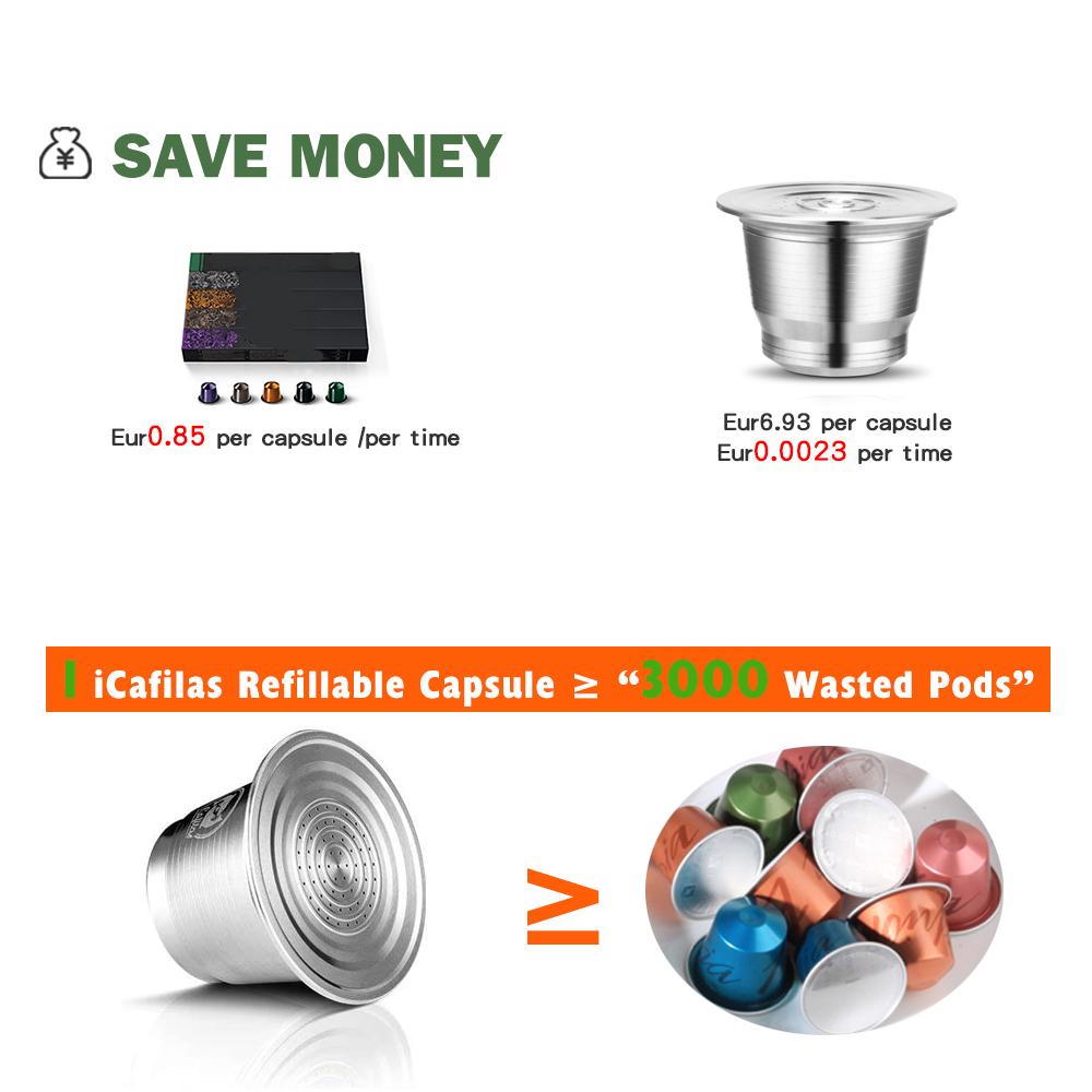 Para Cápsula de Café Reutilizável Nespresso Pod com Filtro Reutilizável com Anel Dosador Compactador Acessórios Ferramentas para Máquina de Café