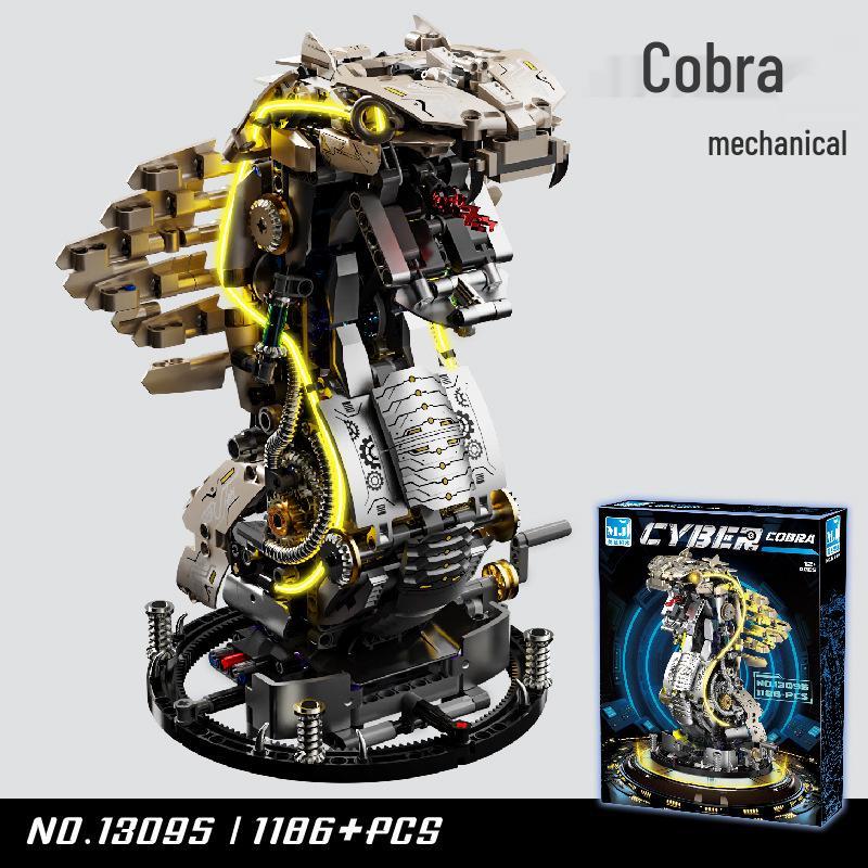 Lego-Compatible Mechanical Parrot, Shark, Whale, and Octopus Assembly Model Toys