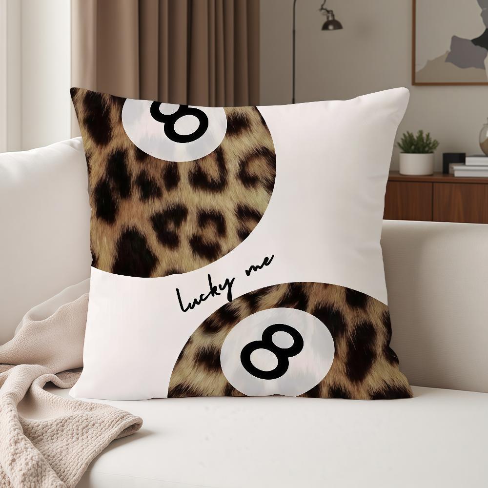 Leopard Print Black Eight Pillow Case Suitable For Bedrooms Living Rooms Cars Home Decoration