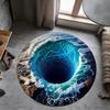 3D Vision Three-dimensional Round Home Floor Mat Trap Rug Washable Bedroom Decor Soft Carpet Anti-slip Carpets for Living Room