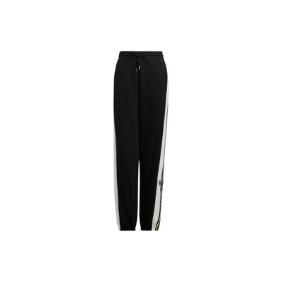 Originals Kleeblatt-Markenprint Seitliche Knopfleiste Schweißableitend Locker sitzend Sporthose Damen Unterteile Schwarz IC8129