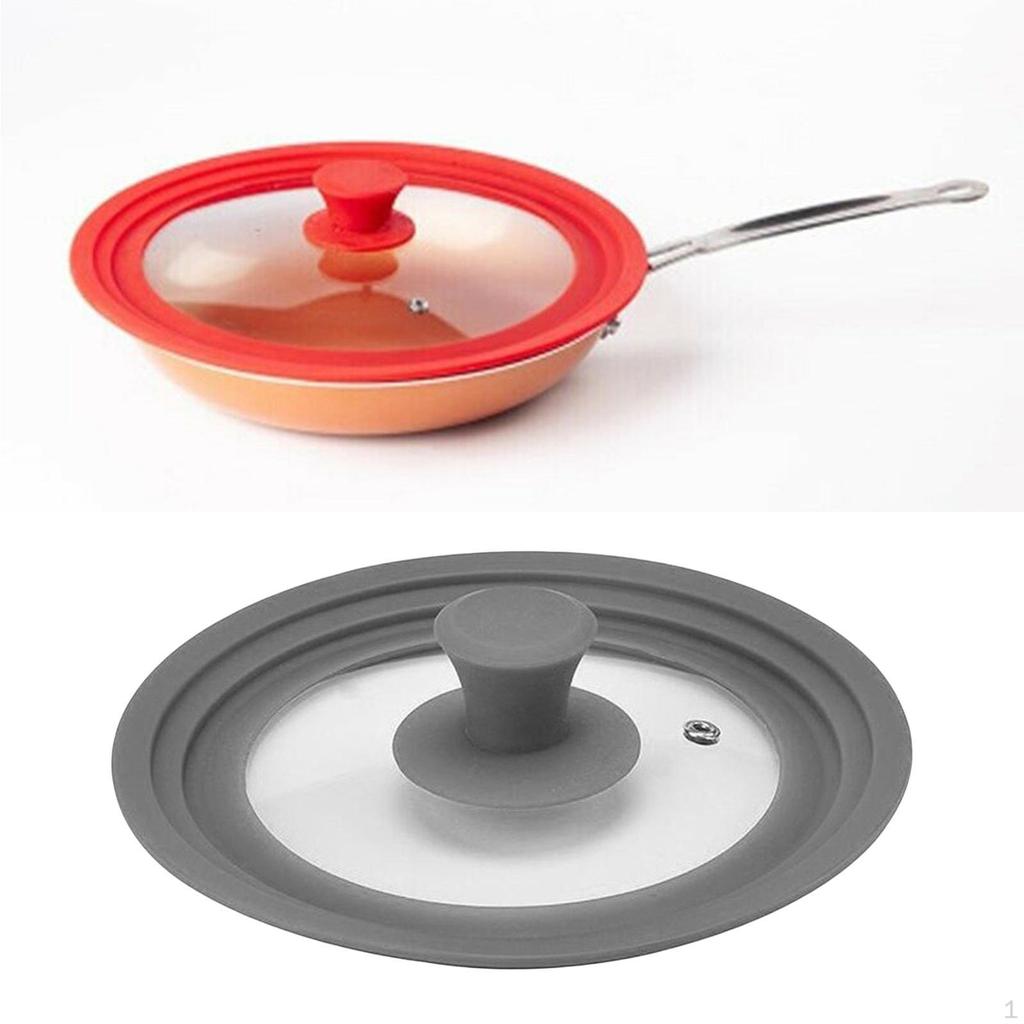Multifunctional Tempered Glass Lid Pot Silicone Cover Kitchen Utensils Cookware Parts