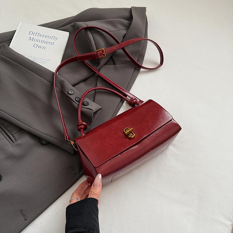 Hochwertige Nischentasche Damen Retro Herbst neu einfache Umhängetasche tragbare kleine quadratische Tasche