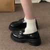 Brown Retro Heightening Platform Small Leather Shoes Women's Spring New One-pedal Loafers