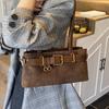 2025 new versatile niche design small bag retro suede shoulder bag underarm bag handbag