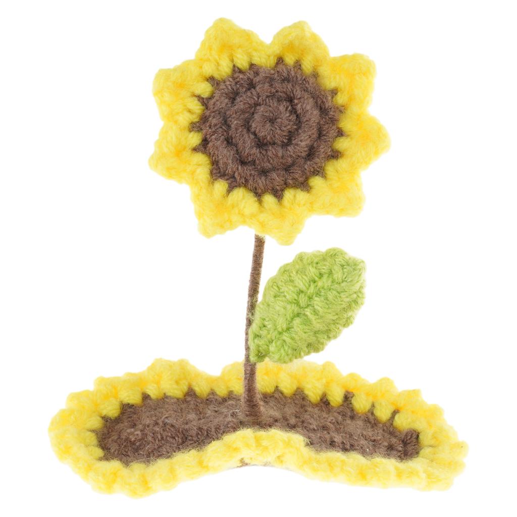 Cute Flat Clip Hairpin Crocheted Sprout Flower Headwear Bunches Clip Elegant Knit Hair Clip Photo Props