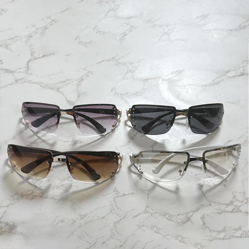 New Sunglasses Luxury Brand Design Fashionable Y2K Women Sun Glasses Camping Cycling Fishing Retro Frameless Uv400 Men Sunnies