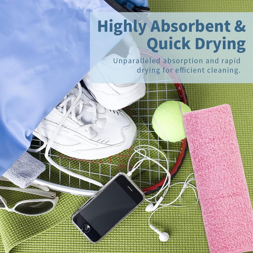 12 Pack Microfiber Coral Fleece Washcloths, Ultra Absorbent and Soft Face Towel, 12" X 11", Perfect Wash Cloths for Bathroom, Gym, Travel, Spa and