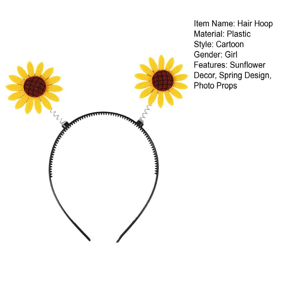 Anti-slip Headband for Children and Adults, Cartoon Sunflower Decor, Spring Design, Teeth, Plastic, Lightweight, Hair Hoop