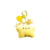 Yellow Cartoon Star Plush Keychain: Cute Gift for Couples & Friends