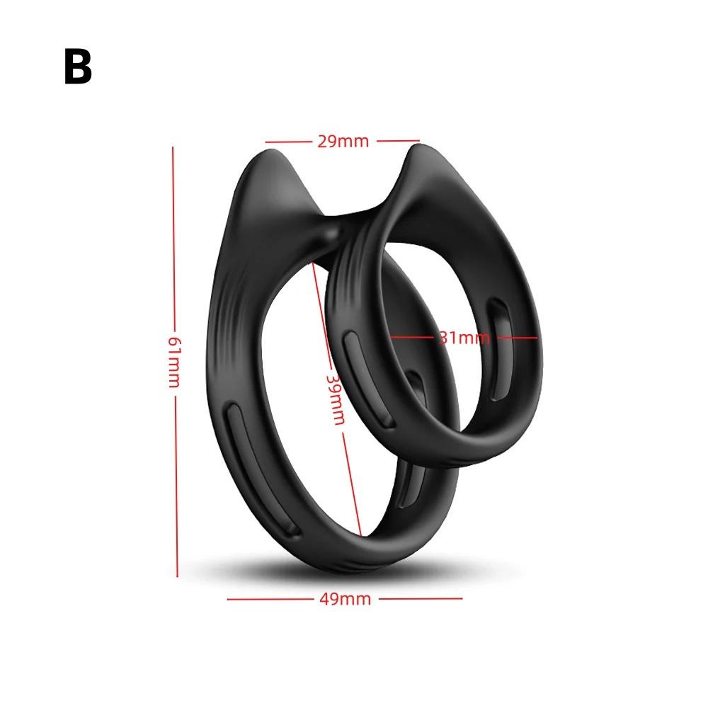 Male Penis Testis Lock Cock Ring Removable Erection Delay Time Ejaculation Penis Ring Enlargement Ball Stretcher Sex Toy Big Man