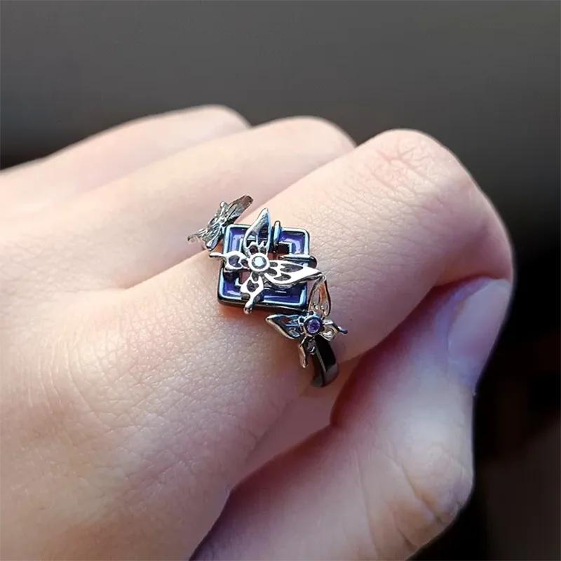 Gra Honkai: Star Rail Seele Cosplay Pierścionek Unisex Motyl Regulowany Otwór Pierścionki Akcesoria Biżuteria Prezenty