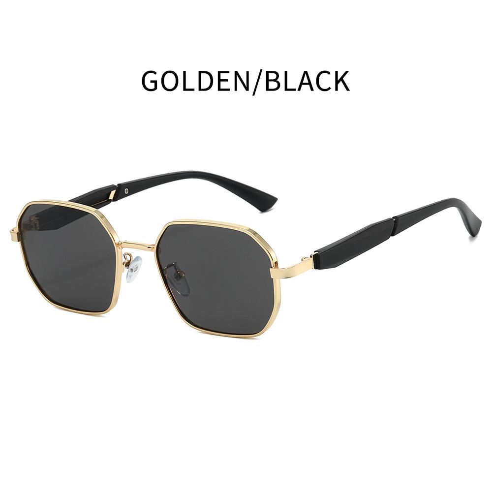 2026 Men Metal Polygonal Irregular Sunglasses, UV400 Classic Driving Shades, Sunscreen Eyewear for Outdoor Selfie