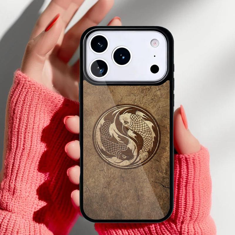 Koi Carp Fish Yin Yang Phone Case for iPhone 17 16 15 14 13 Pro Max Back Cover for 12 11 Pro Coque
