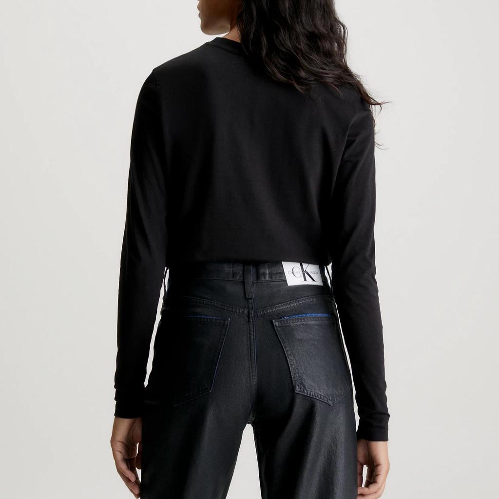 Calvin Klein Logo Round Neck Long Sleeve T-Shirt Women Tops Black J20J222884-BEH