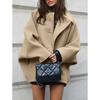 Cappotto invernale da donna oversize vestibilità rilassata snellente misto lana lunghezza corta casual chic capospalla