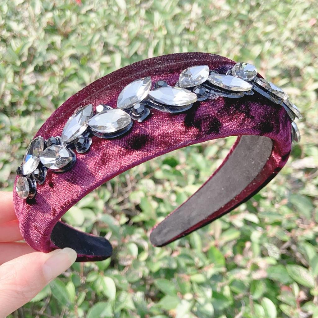 Κορδέλα Κεφαλής Βελούδινη με Κρανίο - Κρύσταλλοι, Φαρδύ Γείσο, Στυλ Φθινόπωρο/Χειμώνας, Μοντέρνα & Ευέλικτη.