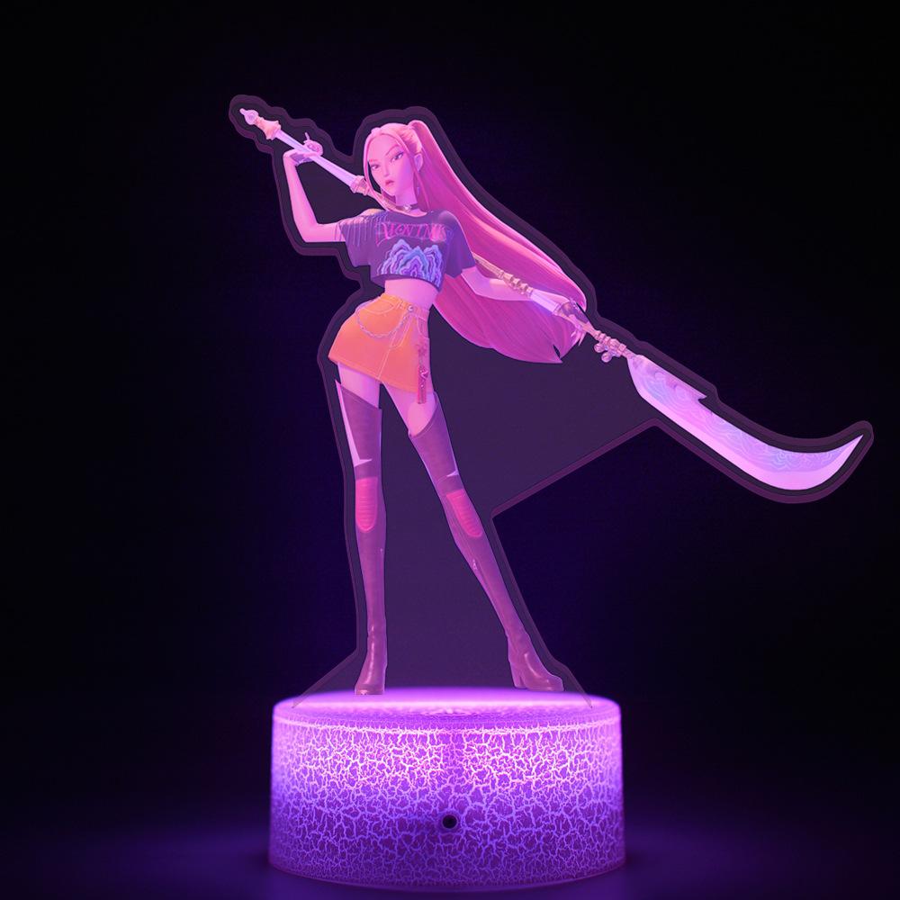 Nacht für Kpop Dämonenjäger Kawaii Zoe Rumi Mira Saja Boys Superstar Monochrom Licht Fernbedienung 16 Farblicht Nachtlicht