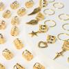 70/35pc Alloy Braid Hair Ring Dreadlock Loc Hair Jewelry Golden Braiding Cuffs Charms for Braids Hippie Hair Styling Accessories