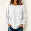 Maglione camicetta casual da donna a maniche lunghe tinta unita con scollo rotondo