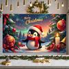 Holiday Decor Banner Penguin Theme Christmas Tree Banner Merry Christmas Banner Holiday  For Home Decoration Holiday Indoor