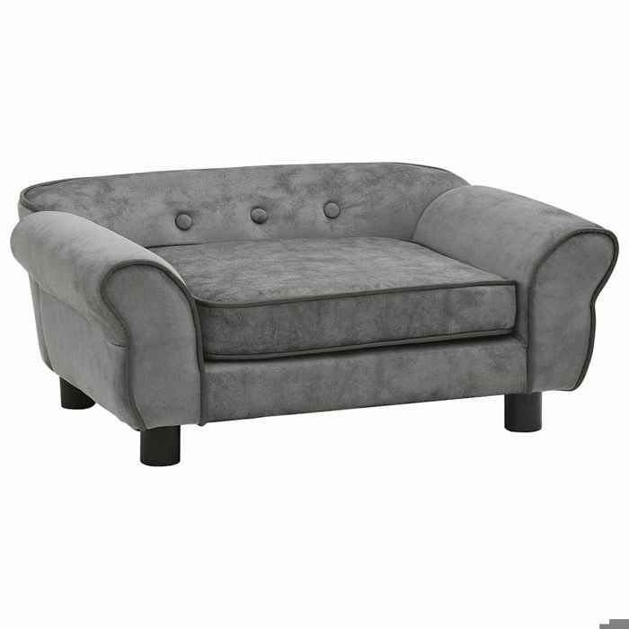 Maison Exclusive - Canapé pour chien Gris foncé 72x45x30 cm Peluche