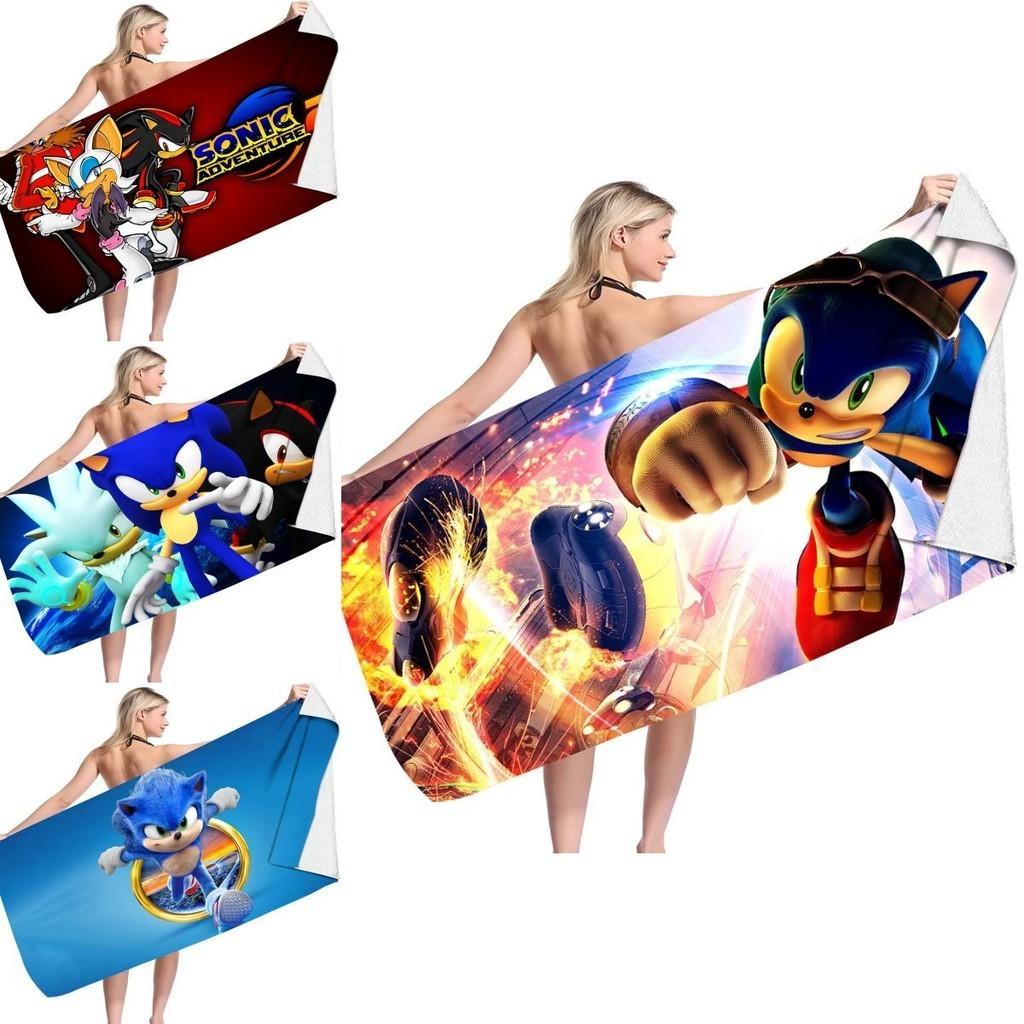 Sonic Beach Towel Microfiber Bath Towel For Kids And Adults Soft And Cozy With Eye-catching Design