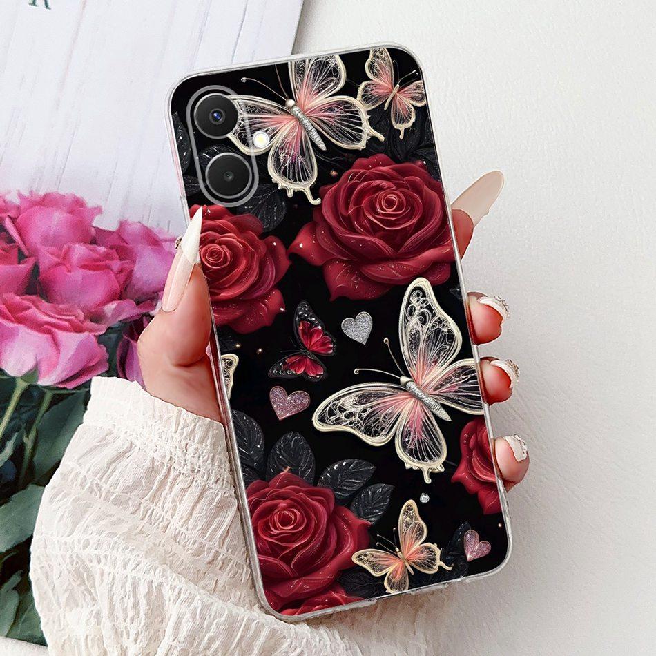 For Samsung Galaxy A07 2025 Elegant Floral Butterfly Phone Case For Samsung A07 SM-A075F Soft Silicone TPU Cases