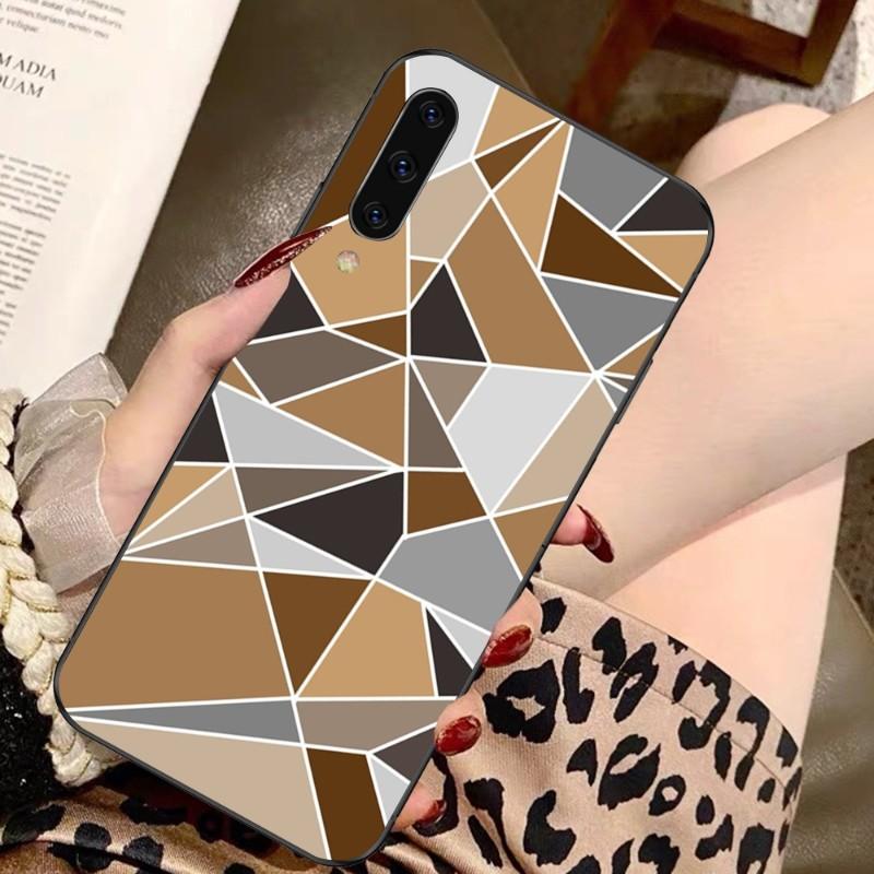 Geometric Abstract Crystal Phone Case For Samsung A91 A81 A73 A72 A71 A30S A20 A12 A13 A52 A53 4G 5G Soft Black Phone Cover