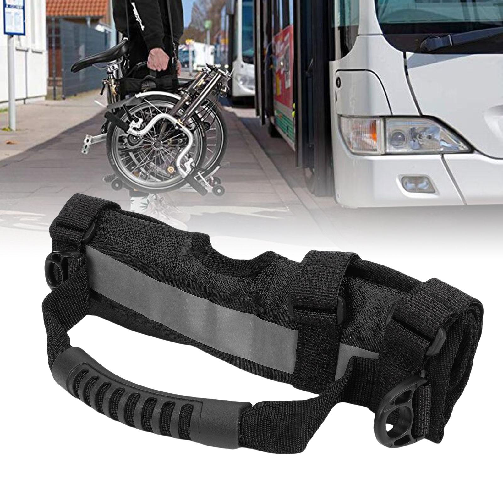 Igeteck Folding Bike Carrying Straps Nylon Handle And Shoulder Strap For Daily Commuting Outdoor Cycling