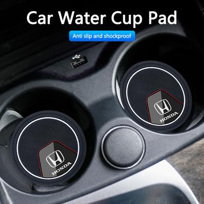 2pcs Car Interior Coasters Water Cup Slots Non-Slip Mat Drink Pads For Civci FIT Jazz Accord Prelude CRV 5th City CRZ HRV