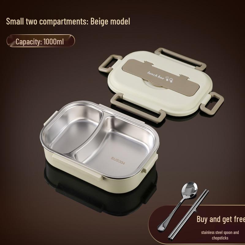 304 Stainless Steel Leak-Proof Insulated Lunch Box for Office and School, Food-Grade Square Bento Box.