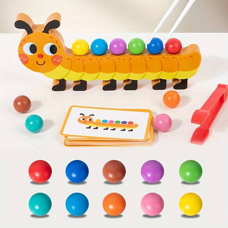 Animal Bead Stacking Game Wooden, Colorful, Hand Eye Coordination Toy for Kids,Develops Creativity Thinking Skills, Educational Toy,Playful Design