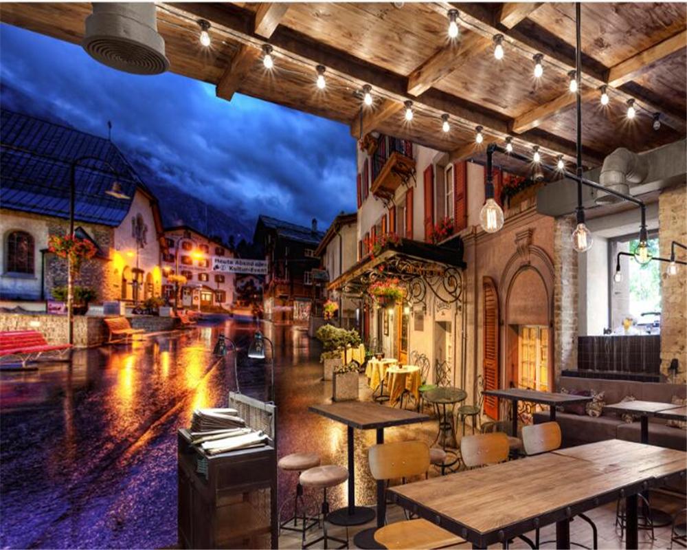 European Town Wallpaper European Street Scenery Wall Mural Background Wall Wallpaper