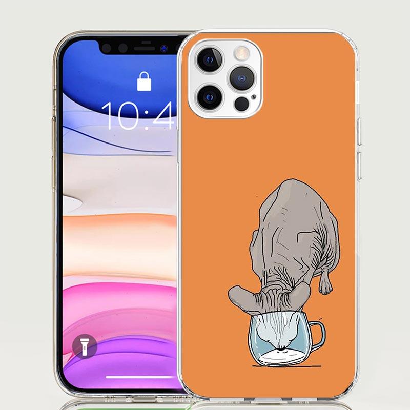 

Lavaza Sphynx Sphinx Cat Phone Case For Apple Iphone 11 12 13 Mini 14 15 Plus 17 Air 16 Pro Max 16E 7 8 SE Art Customized Coque iPhone 16E