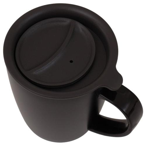 NITORI (NITORI) Nerezový hrnek s víčkem, CV187-2, Černý, 8958158