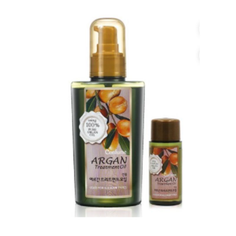 CONFUME Argan Treatment Hair Oil Set 120ml + 25ml – Nourishing Shine Repair Hair Oil for Dry Damaged Hair K-Beauty
