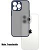 Coque de protection - BOOLING - iPhone 14 Pro - Silicone ultra fine - Bleu marine - 2 verres trempés