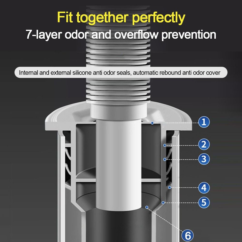 Silicone Washbasin Floor Drain Core Sealing Ring Floor Drain Connector Sewer Pipe Strainer Plug