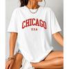 KESIHAN Mens Chicago Graphic Tee 100% Cotton Casual Streetwear T Shirt
