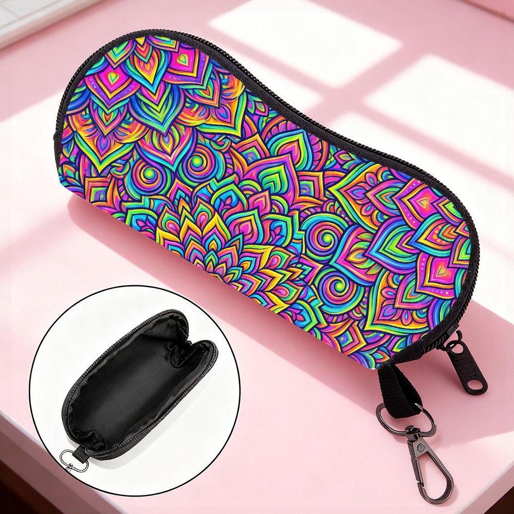 Tragbare Weiche Neopren-Sonnenbrillenetui Reißverschluss Ultraleichte Brillenetuis Glatt mit Gürtelclip Brillenetui für Männer Frauen