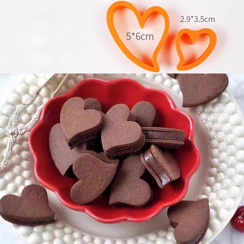 Jam Sandwich Cookie Cutter Biscuit Mold 3D Christmas Plastic Pressable Fondant Cookie Stamp New Year Cake Decor Baking Tools