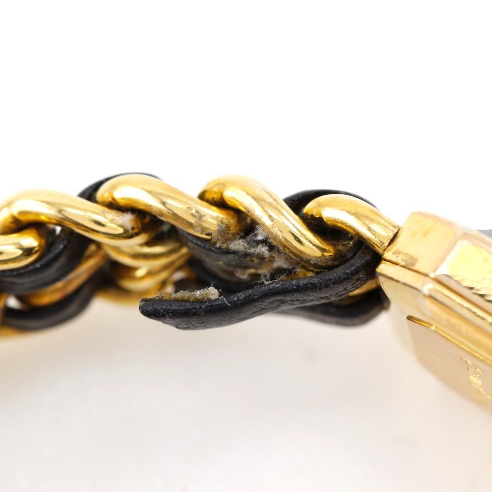 Chanel Premiere L Uhren H0001 schwarz schwarzes Zifferblatt vergoldet/Leder Quarz Analoganzeige Damen Gebraucht