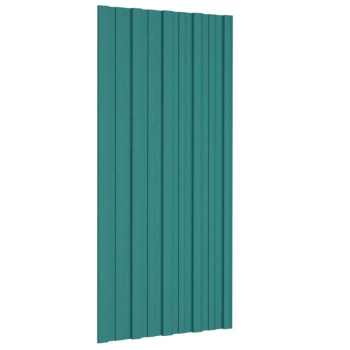 VidaXL Roofing Panels 36 Pcs Galvanized Steel Green 100x45 Cm 317212