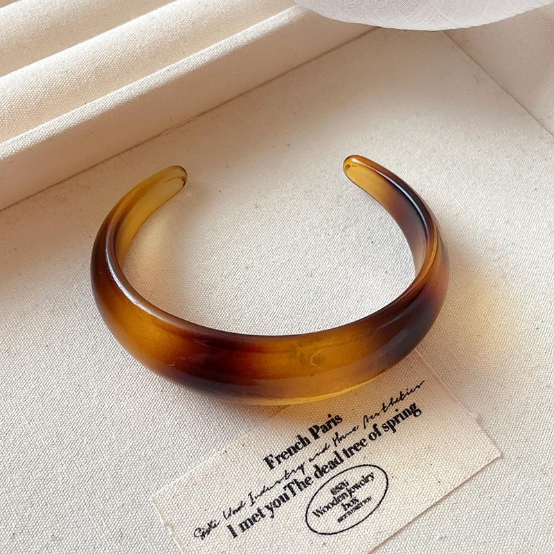 Dopamin Ombre Geometrischer Harzarmreif: High-End Europäischer & Amerikanischer Nischen-Modeschmuck