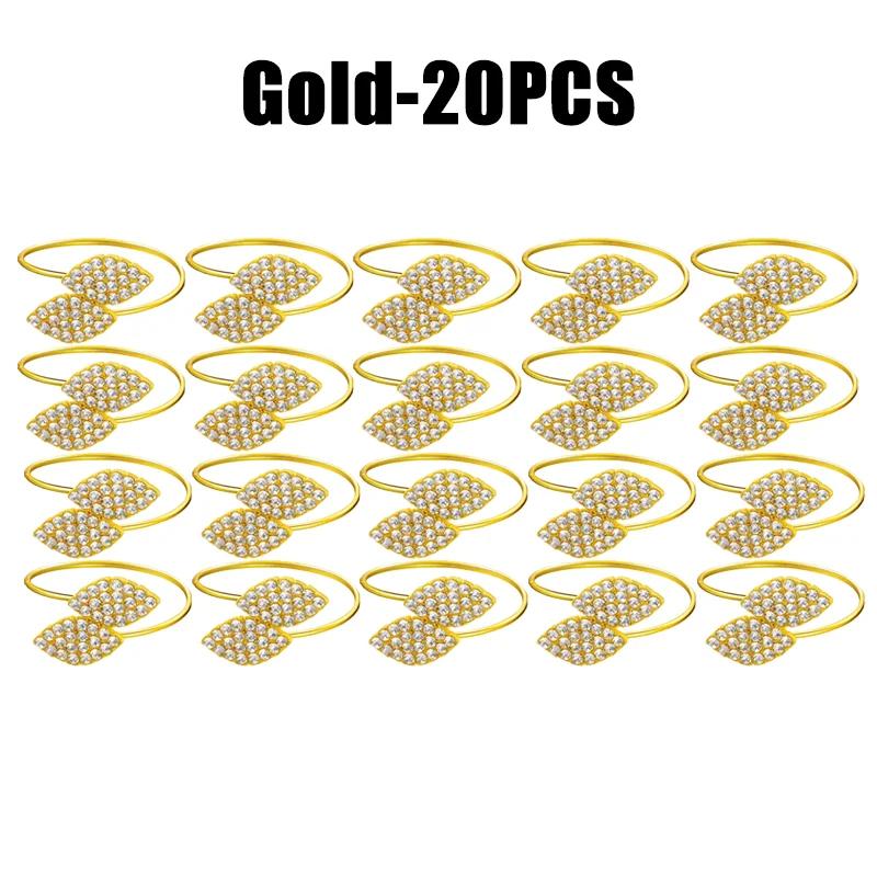 1-50PCS Leaves Napkin Rings Elegant Gold Sliver Leaf Napkin Buckles Holder for Birthday Wedding Party Dinner Table Decor