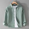 Camicia a Maniche Lunghe da Uomo, Camicia Larga in Cotone Fresco Artistico con Collo a Revers, Giacca Sottile da Campeggio all'Aperto, Cardigan Top