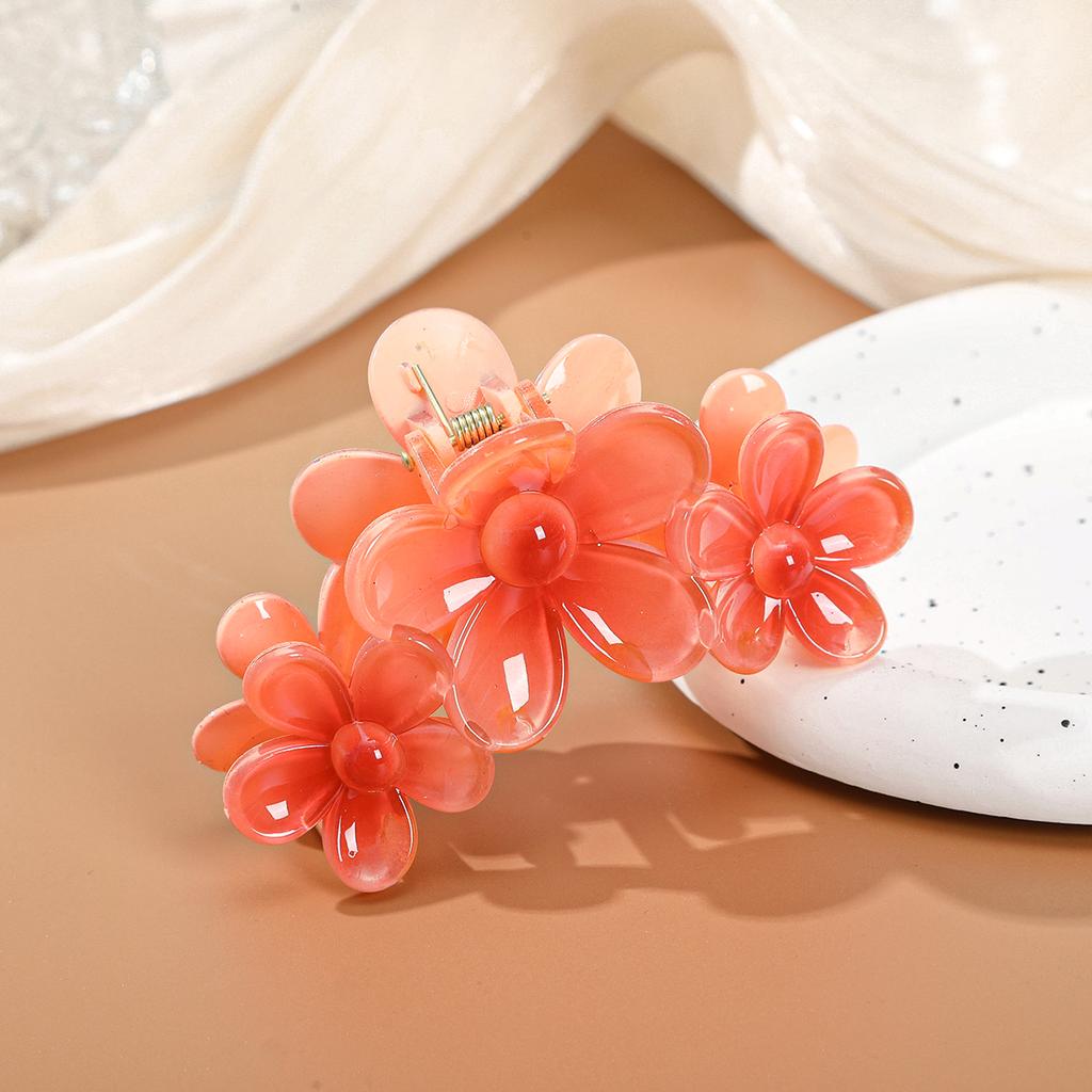 Elegante Farbverlaufs-Blumen-Haarklammern Damen Blütenblattform Trendige Klammern Klemme Haarnadel Süße Mädchen Haarschmuck Geschenke